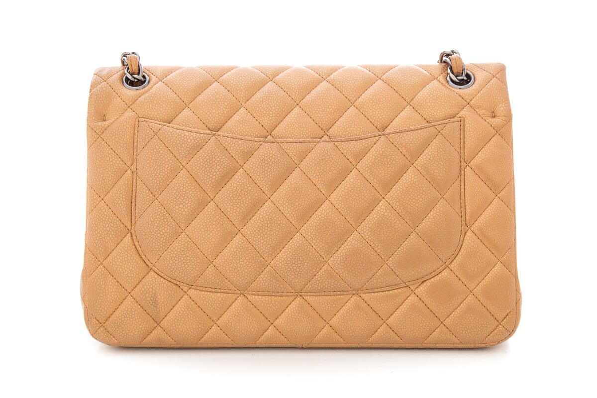 Chanel 2011 Metallic Bronze Jumbo Double Flap Handbag