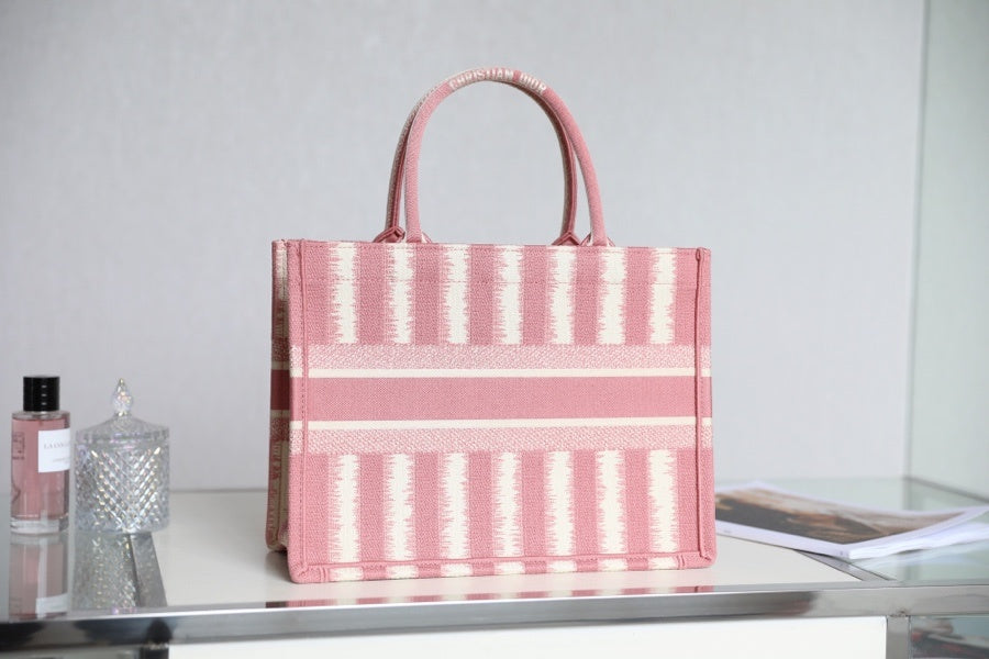 GLAMI MeGLAMIum Book Tote  Pink D-Stripes Embroidery For Women 36cm/16.5in CD