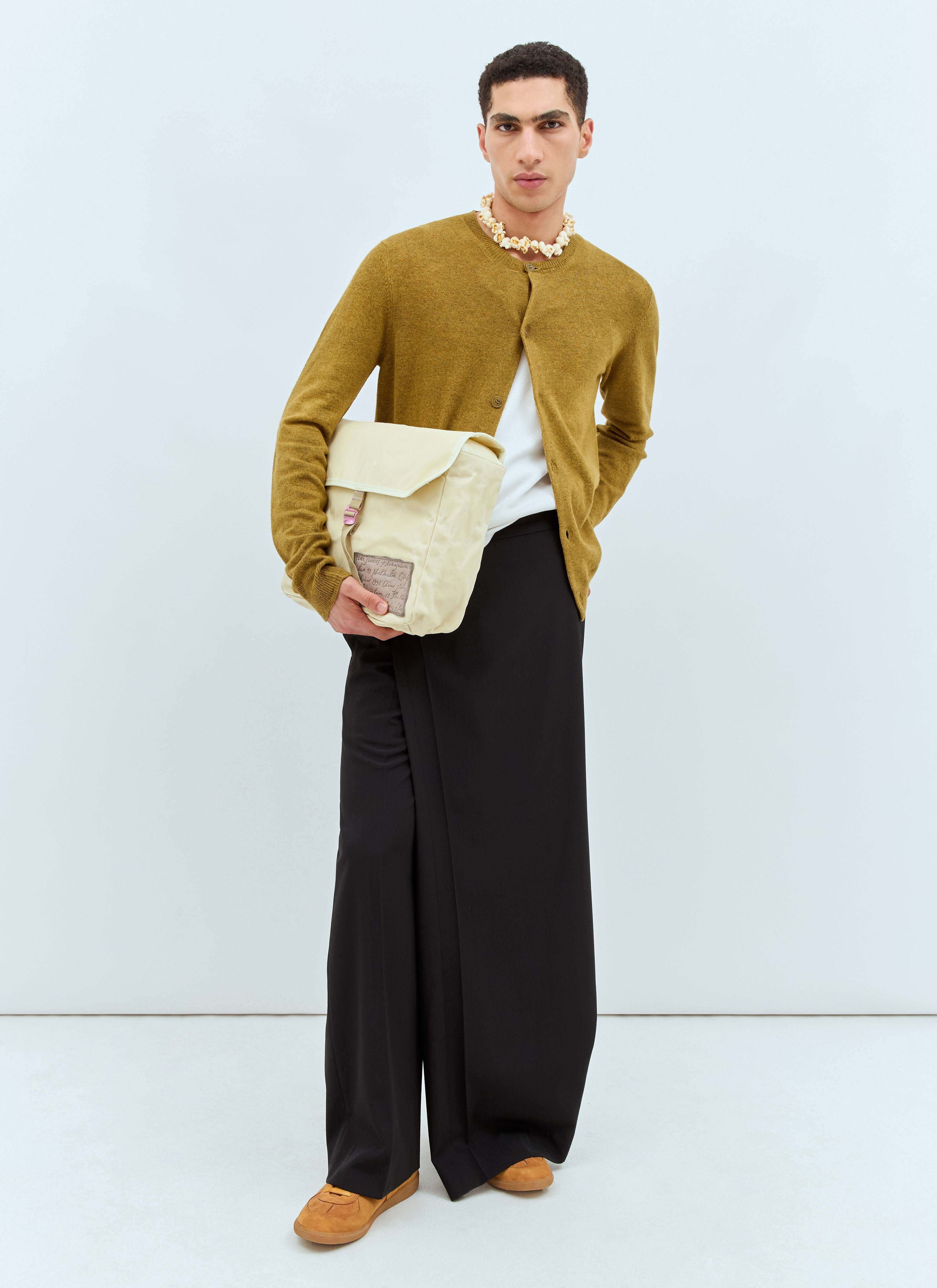 Acne Studios Men Leather Patch Messenger Bag