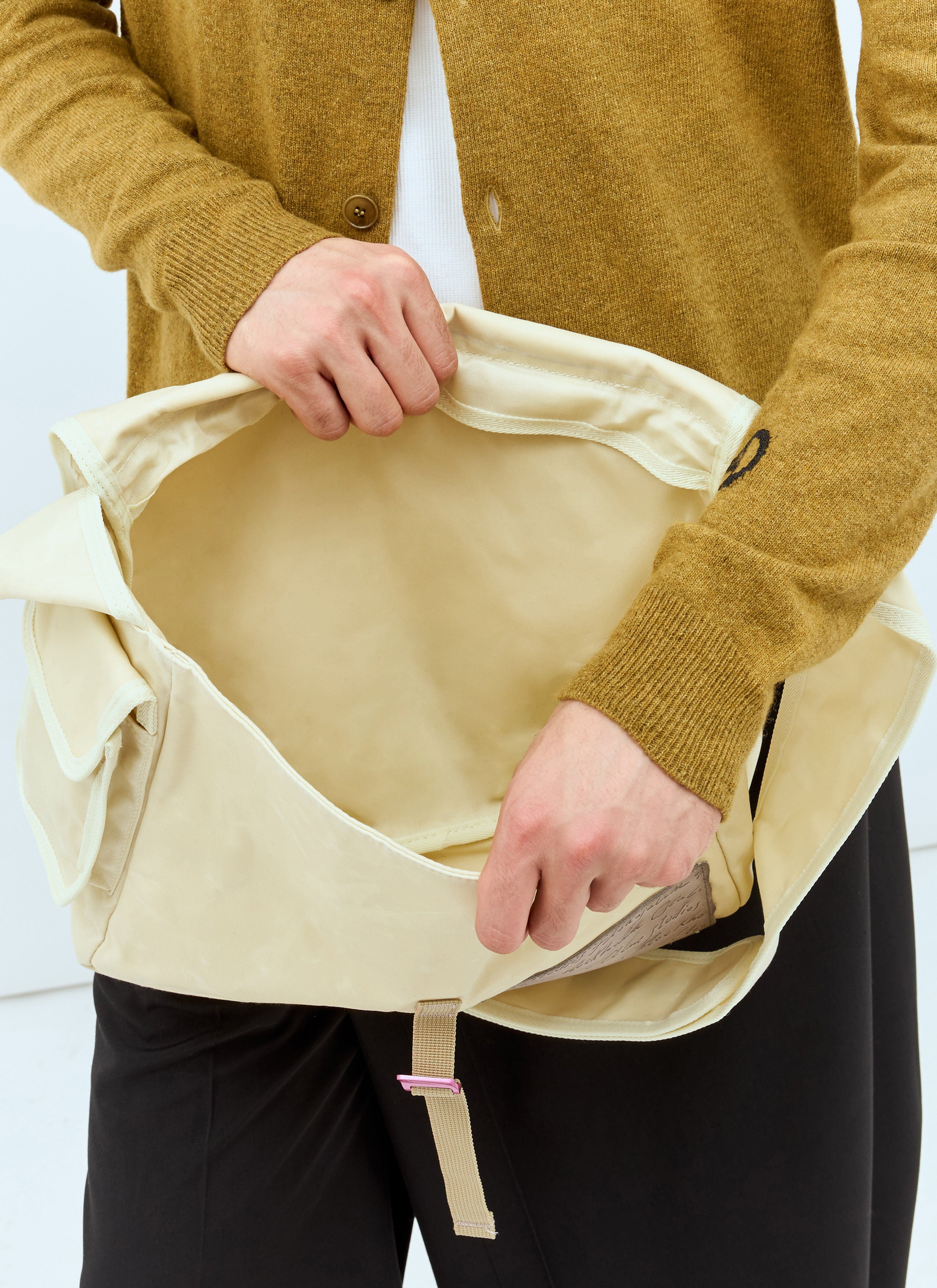 Acne Studios Men Leather Patch Messenger Bag
