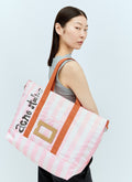 Acne Studios Women Logo Print Striped Tote Bag