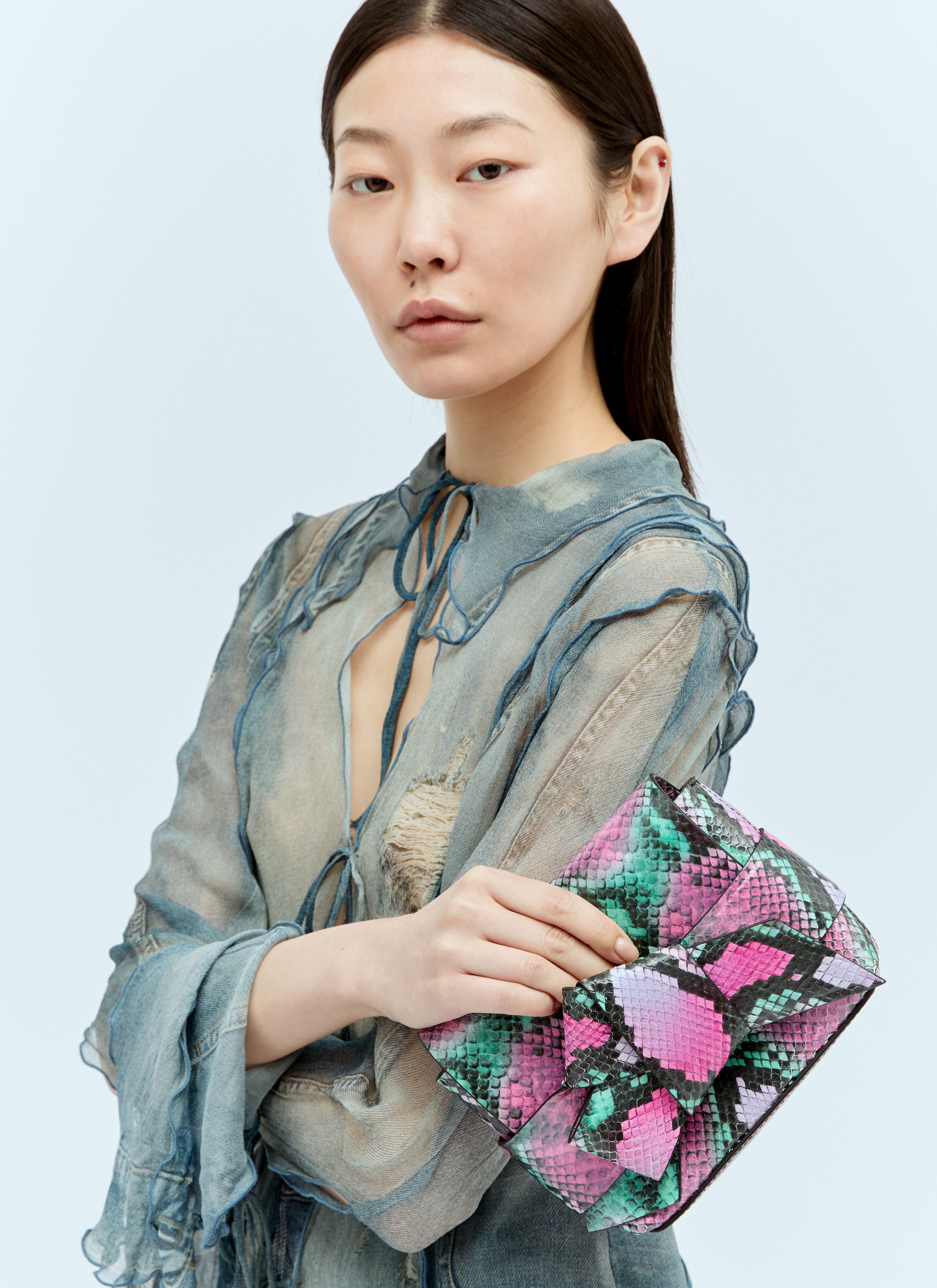 Acne Studios Women Snake Embossed Shoulder Bag