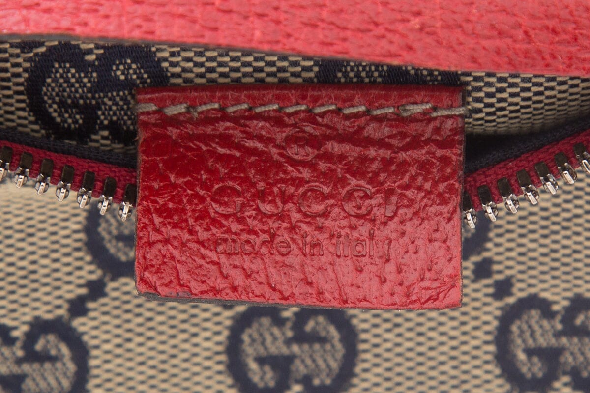 Gucci Beige & Blue Monogram Belt Bag