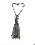 CHANEL 2017 Strass CC Paris-Cosmopolite Tassel Necklace