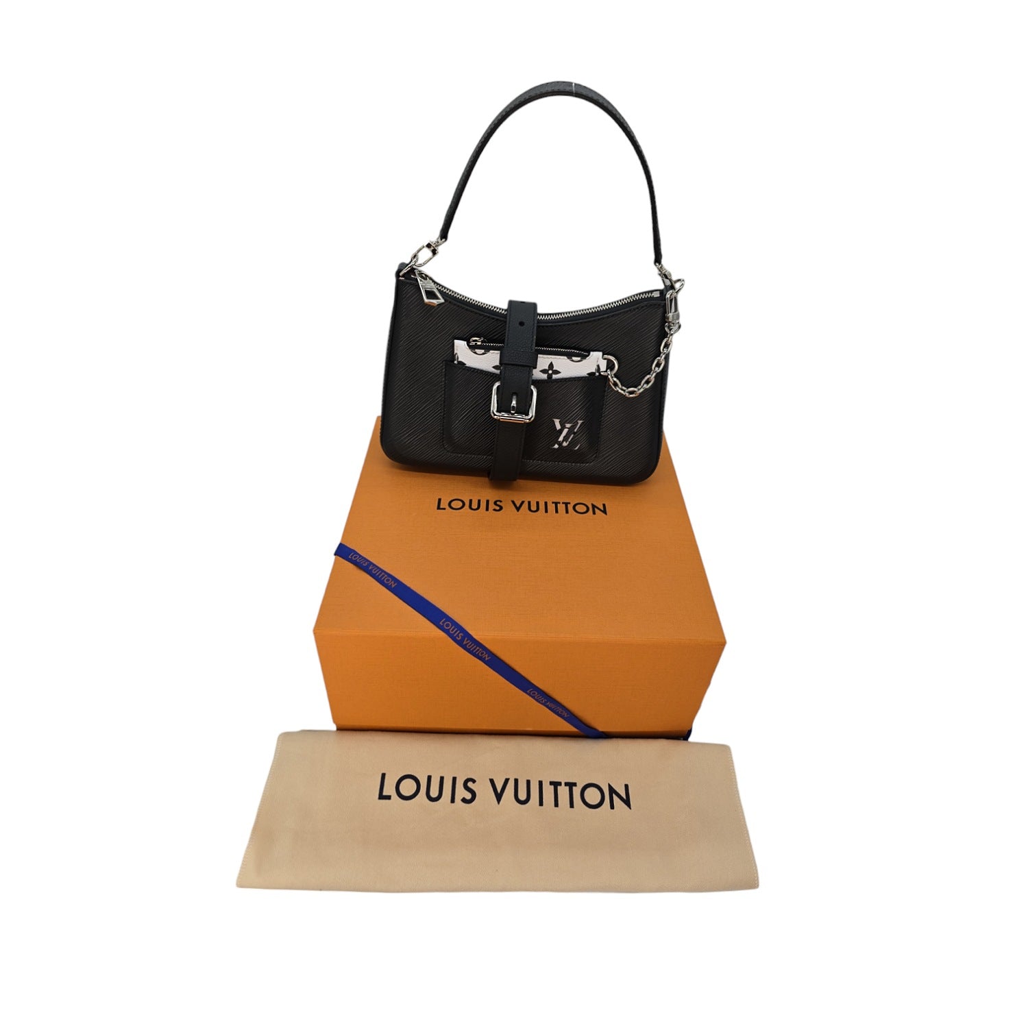 Louis Vuitton Black Epi Pochette Marelle Top Handle Baguette