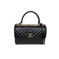 Chanel Black Trendy CC Chevron Top Handle Flap Bag