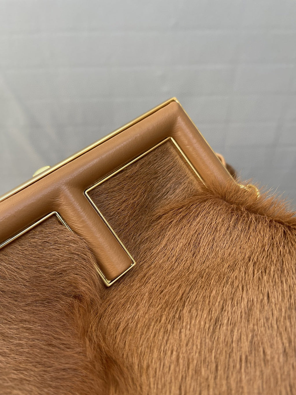 FI First MeGLAMIum Brown Fox Fur Bag For Woman 32.5cm/13in