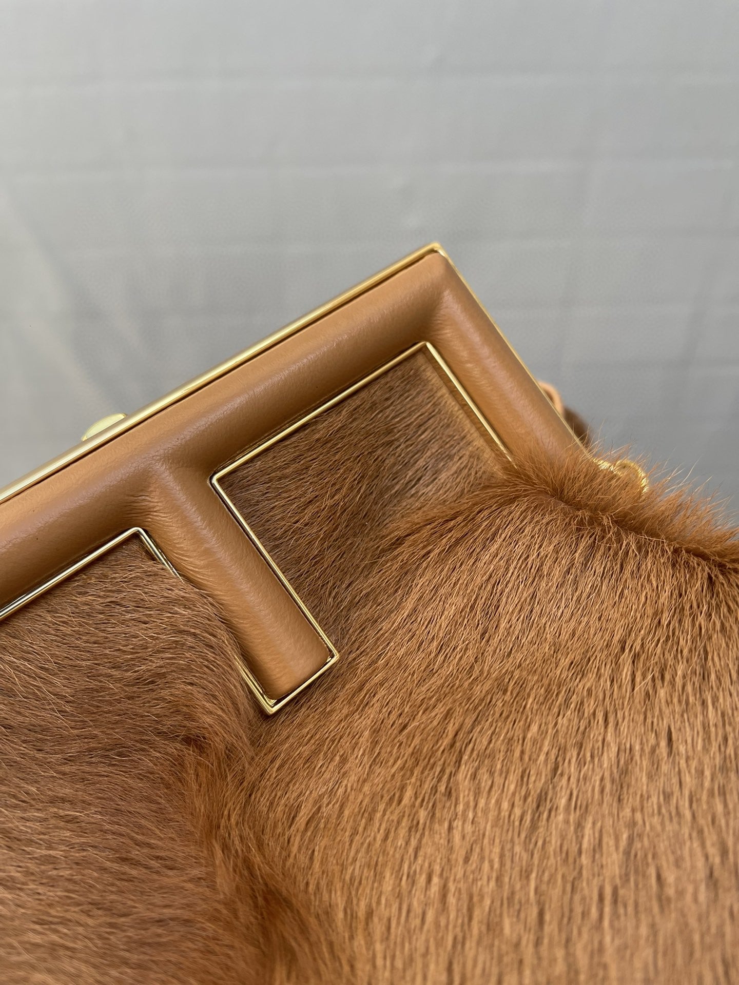 FI First MeGLAMIum Brown Fox Fur Bag For Woman 32.5cm/13in