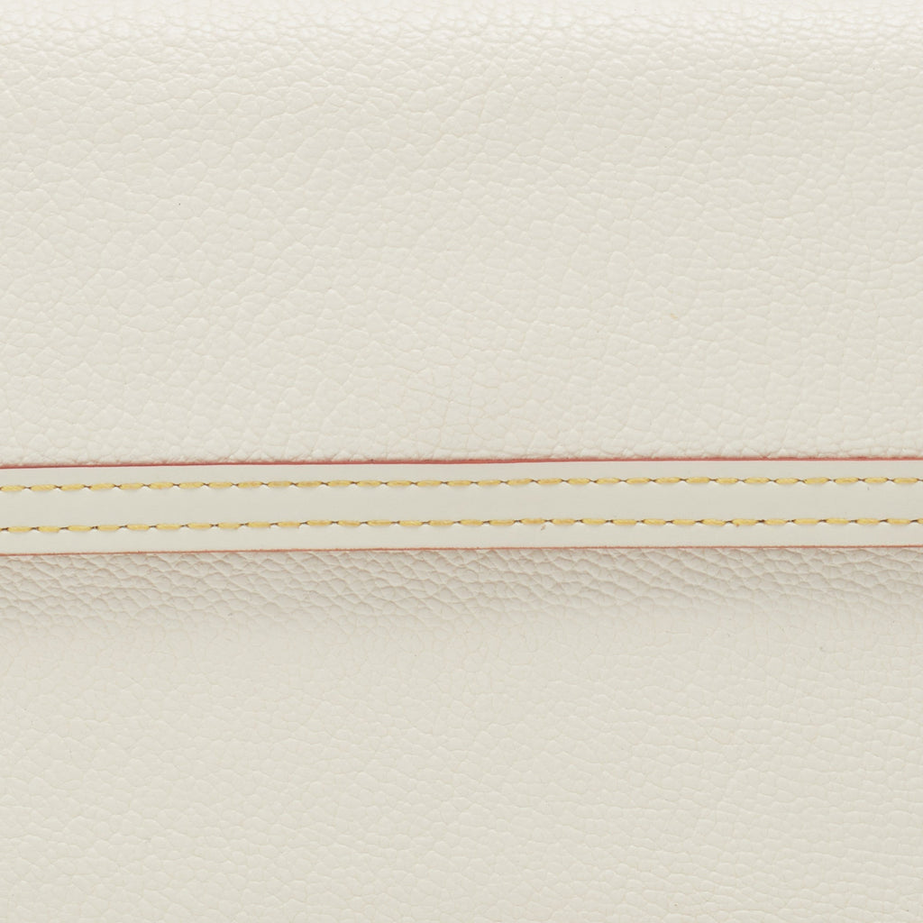 Louis Vuitton White Suhali Leather Porte Tresor International Wallet..