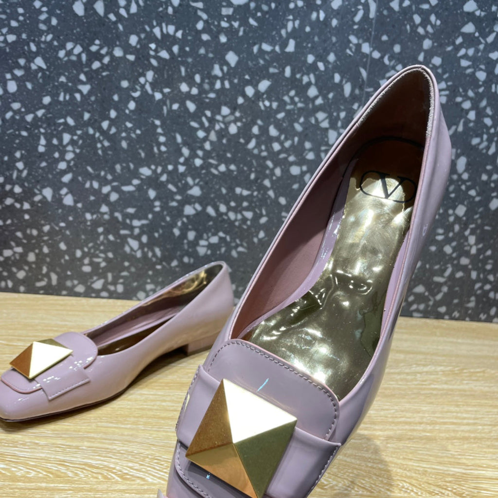 Valentino Garavani One Stud Patent Ballet GlamIats Light Pink For Women