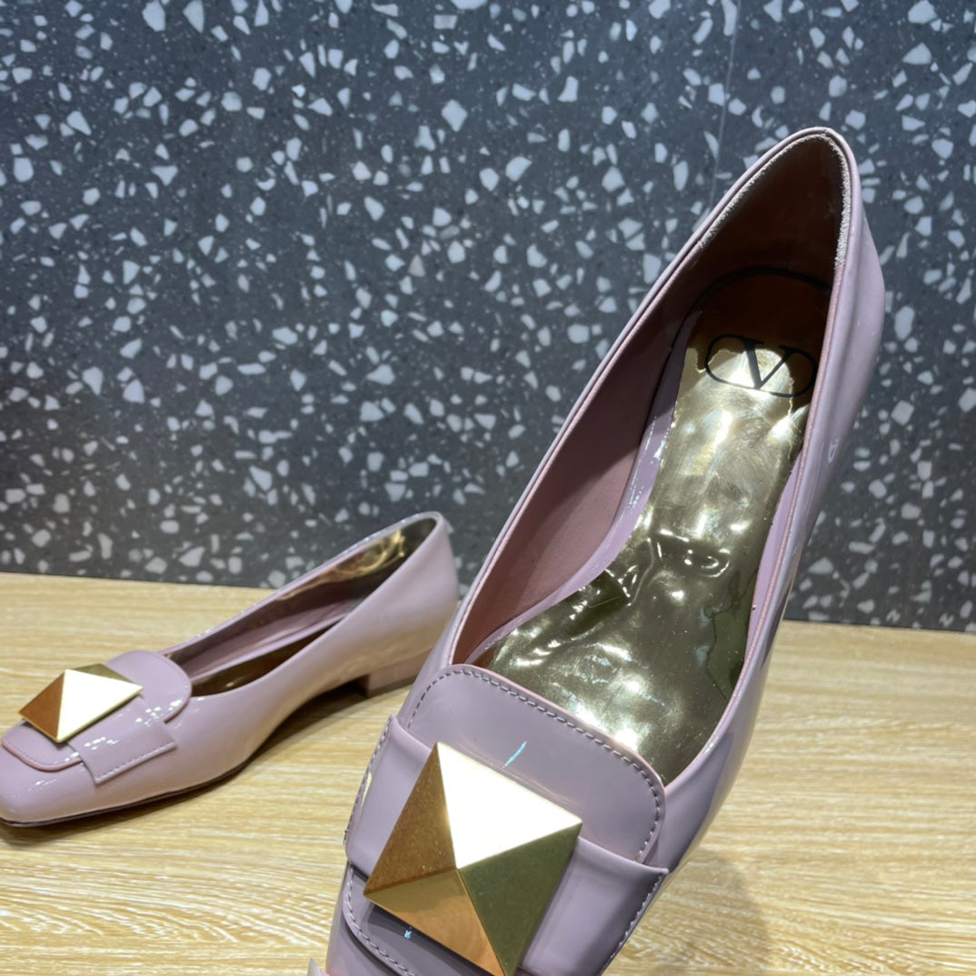 Valentino Garavani One Stud Patent Ballet GlamIats Light Pink For Women