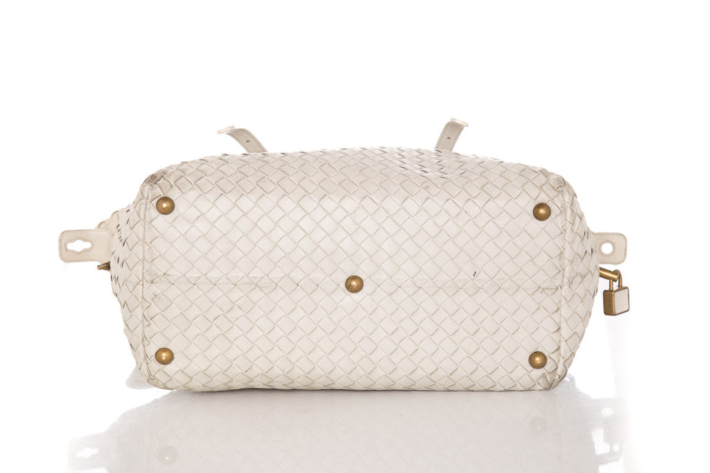 Bottega Veneta Natural Intrecciato Leather Boston Tote