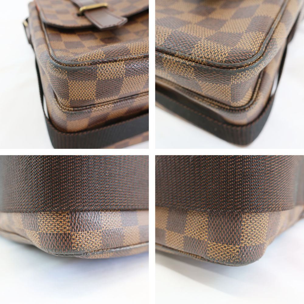 Louis Vuitton Broadw Damier N42270 Brown PVC Coated Canvas Leather Shoulder Bag