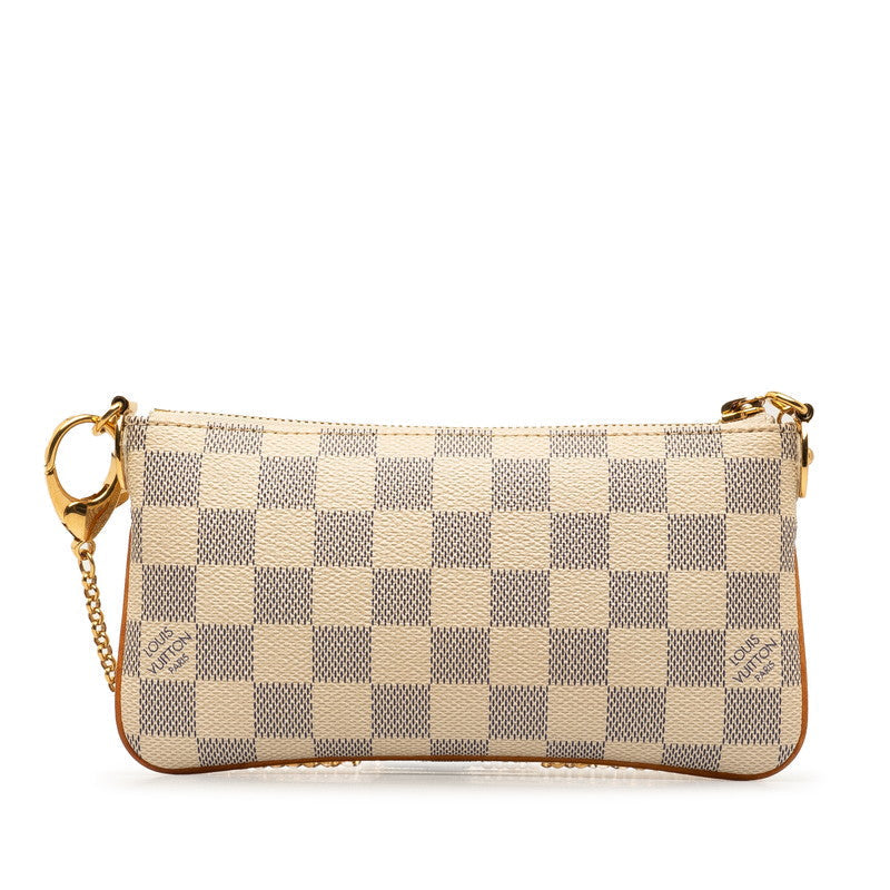 Louis Vuitton Damier Azur Poschet Milla MM Accessory Pouch N60027 White PVC Leather  Louis Vuitton
