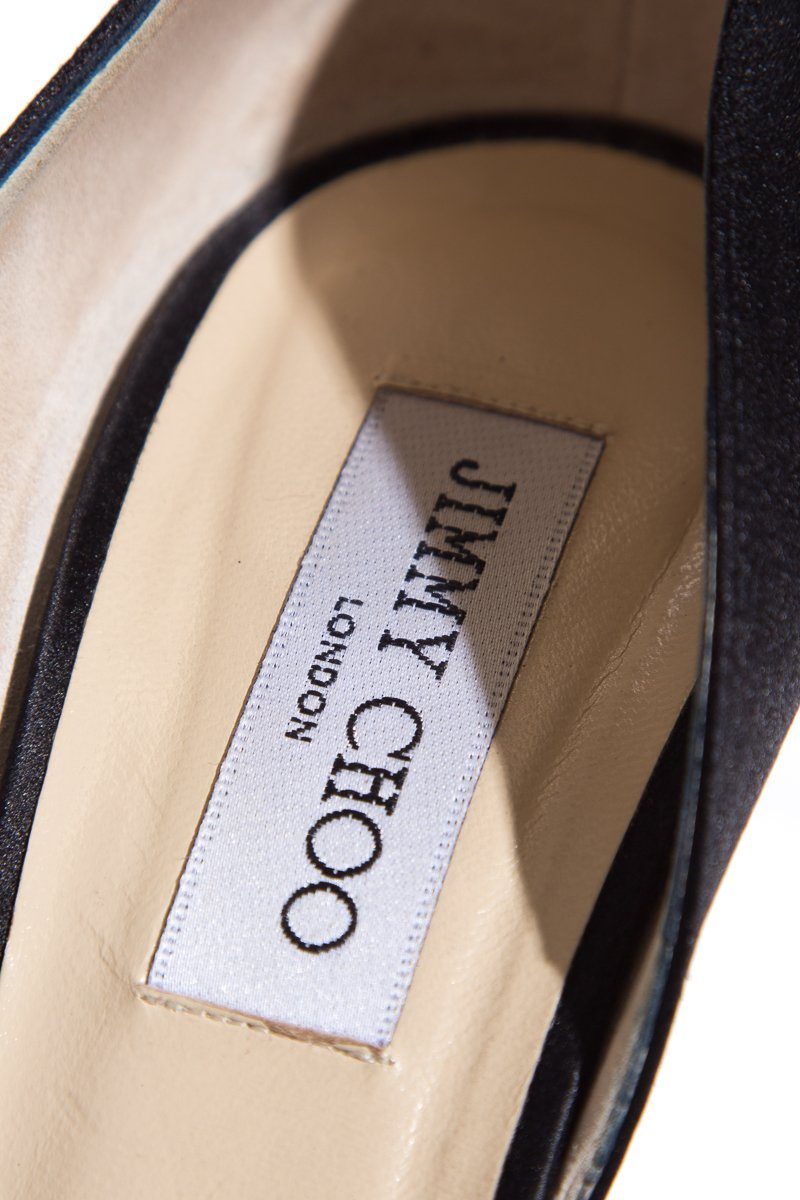 Jimmy Choo Black Satin Heels SZ 40