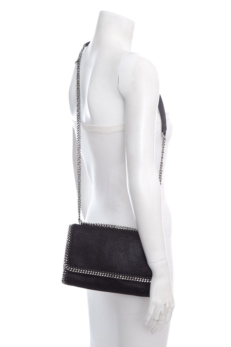 Stella McCartney Black Falabella Flap Handbag