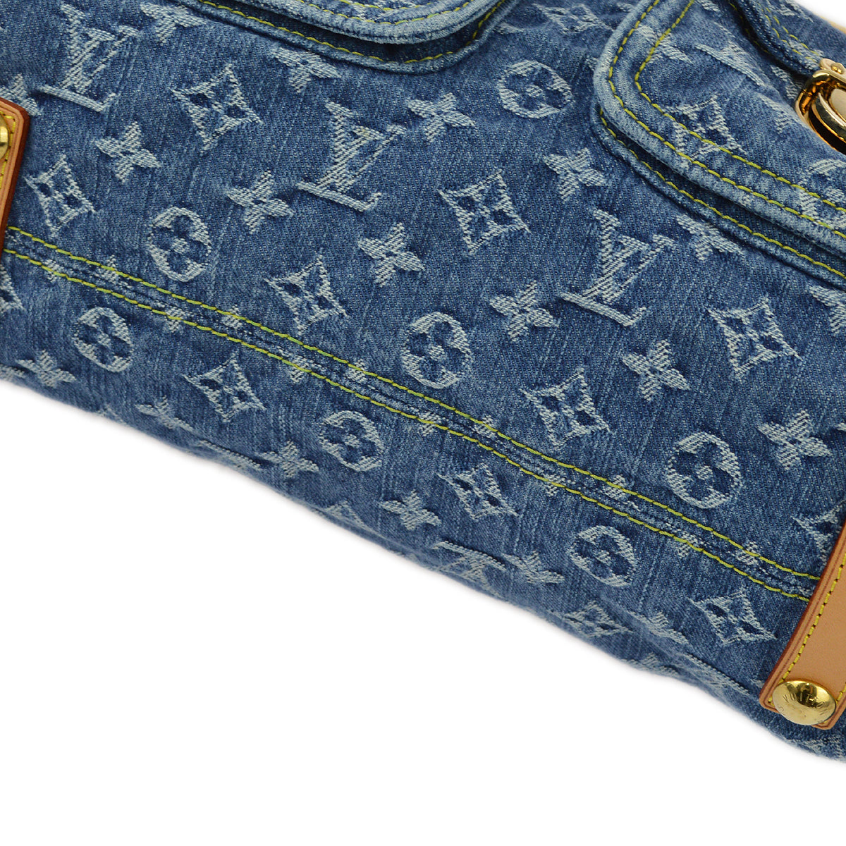 Louis Vuitton 2005 Blue Monogram Denim Baggy GM Shoulder Bag M95048