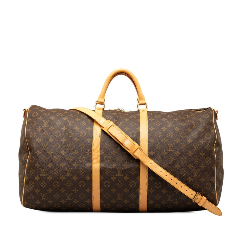 Louis Vuitton Monogram Keepall Bandouliere 60 Boston Bag Shower Bag 2WAY M41412 Brown PVC Leather  Louis Vuitton
