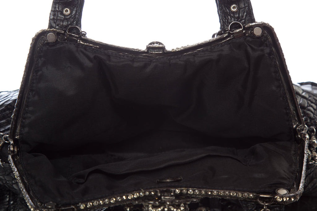 Clara Kasavina Black Crocodile Hand Bag