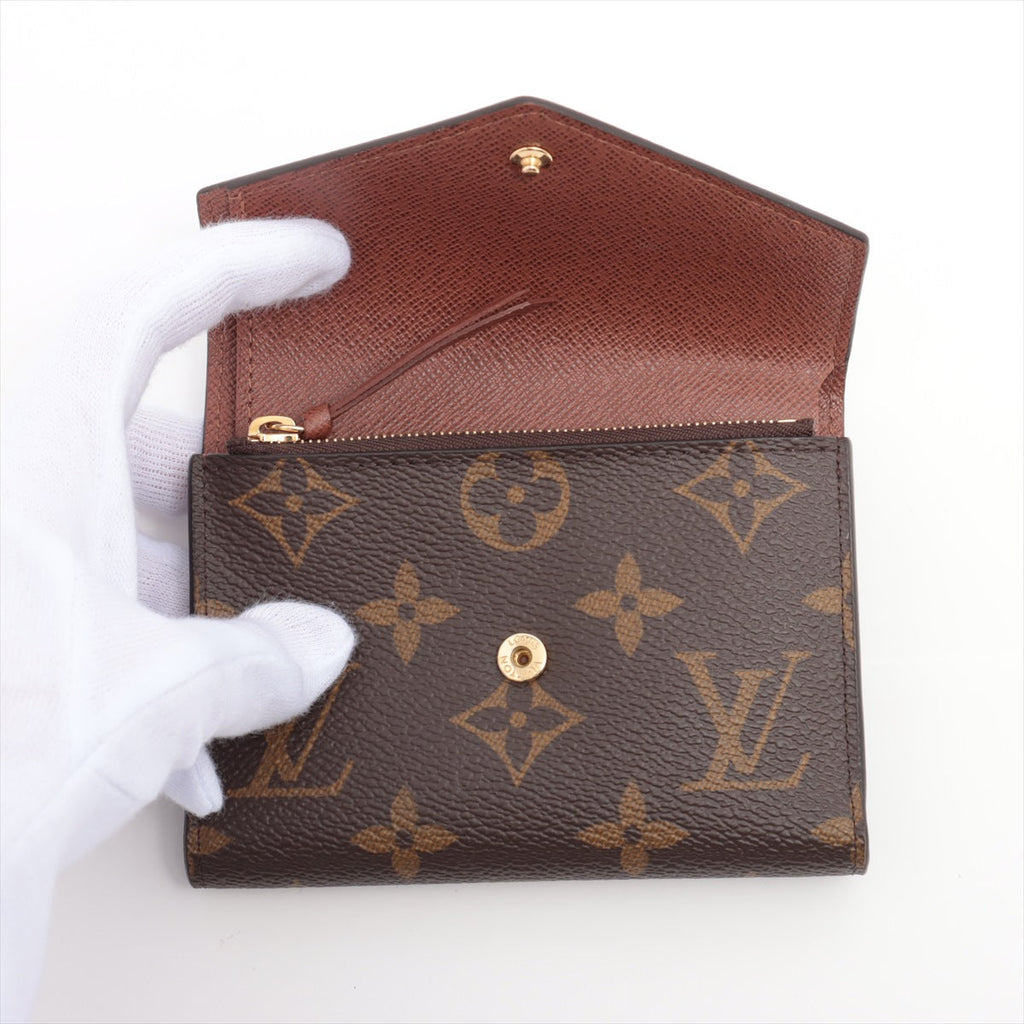 Louis Vuitton Monogram Portefolio Victoria M62472 Brown Compact Wallet