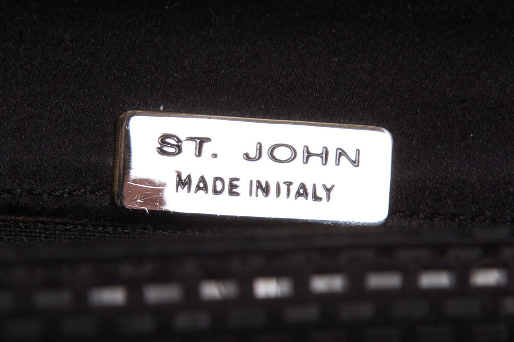 St. John Black Pattern Clutch