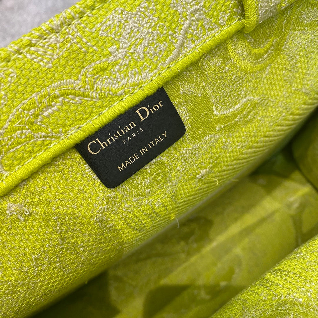 GLAMI MeGLAMIum Book Tote Lime Toile de Jouy Reverse Embroidery For Women 36cm/16.5in CD