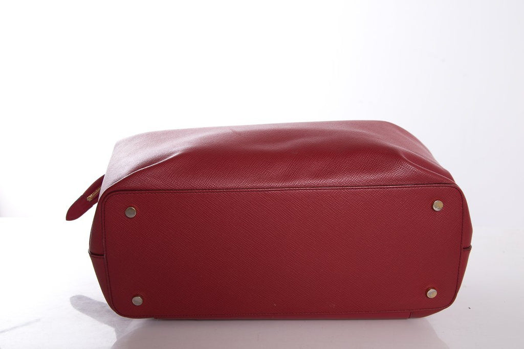 Smythson Red Panama Ciappa East West Tote