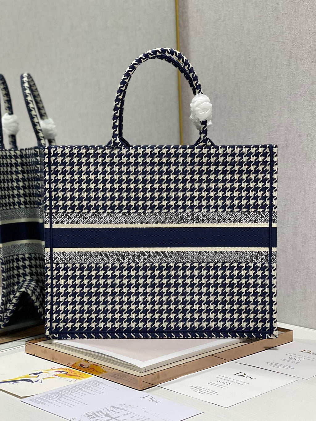 GLAMI Large Book Tote Blue And White, For Women, WomenÃ¢â‚¬â„¢s Handbags 16.5in/42cm CD