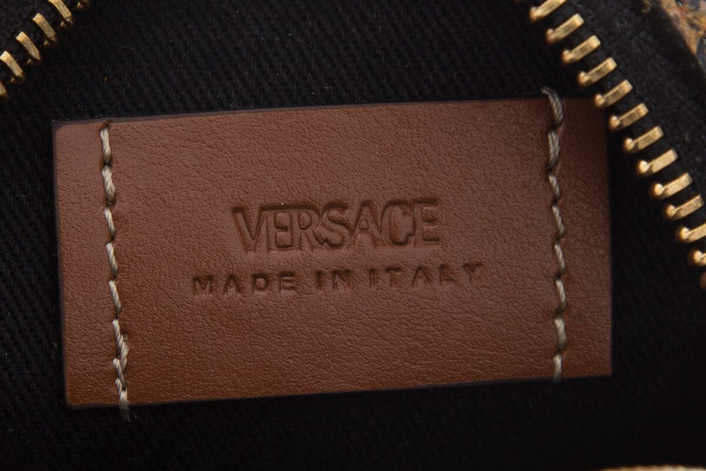 Versace Brown La Greca Monogram Wallet
