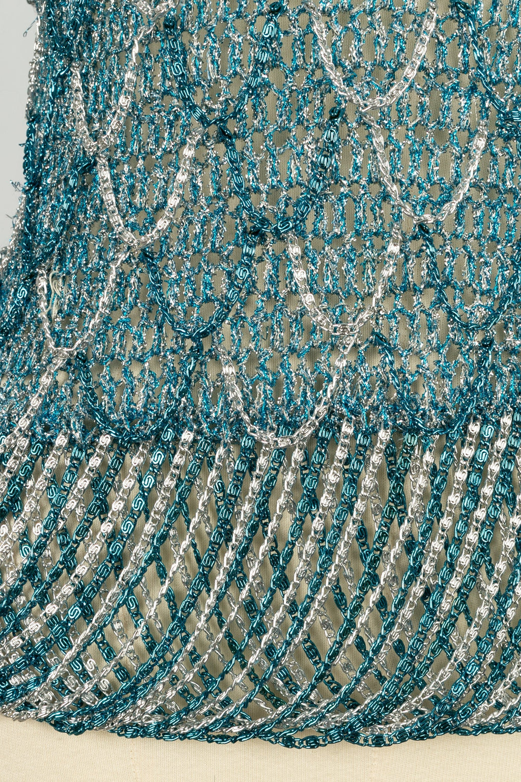 Haut en maille bleue Azzaro