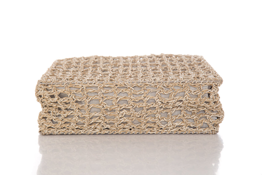 Salvatore Ferragamo Natural Woven Leather Handbag