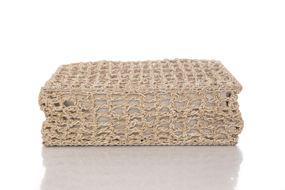 Salvatore Ferragamo Natural Woven Leather Handbag