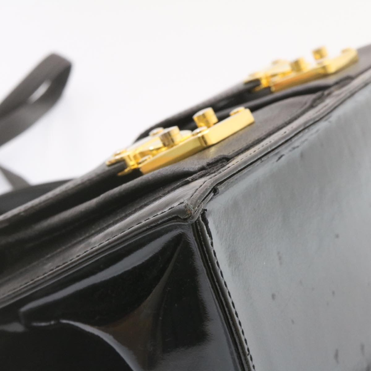 FENDI Hand Bag Leather 2Way Black ai073
