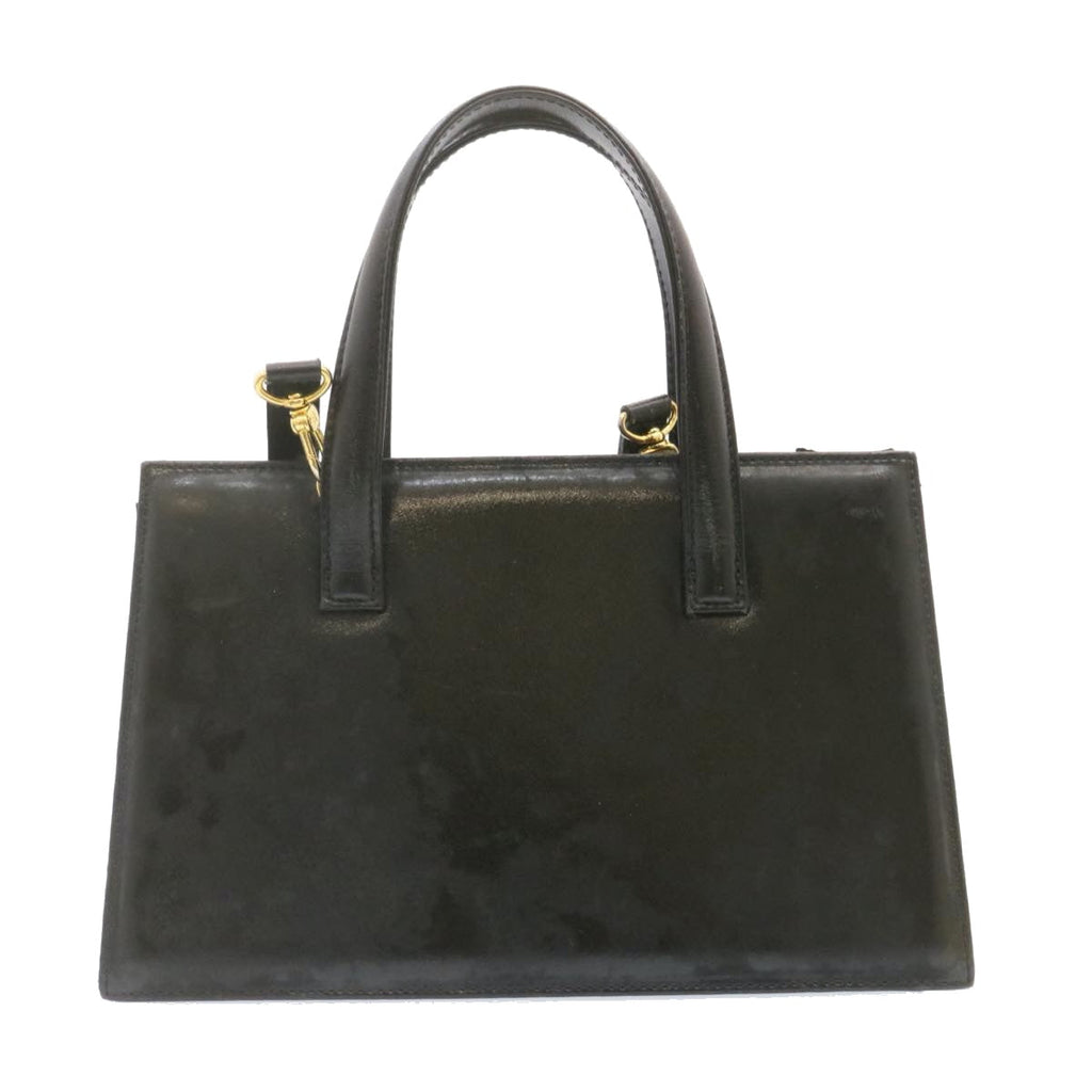 FENDI Hand Bag Leather 2Way Black ai073