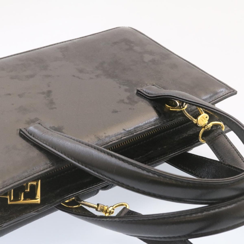 FENDI Hand Bag Leather 2Way Black ai073