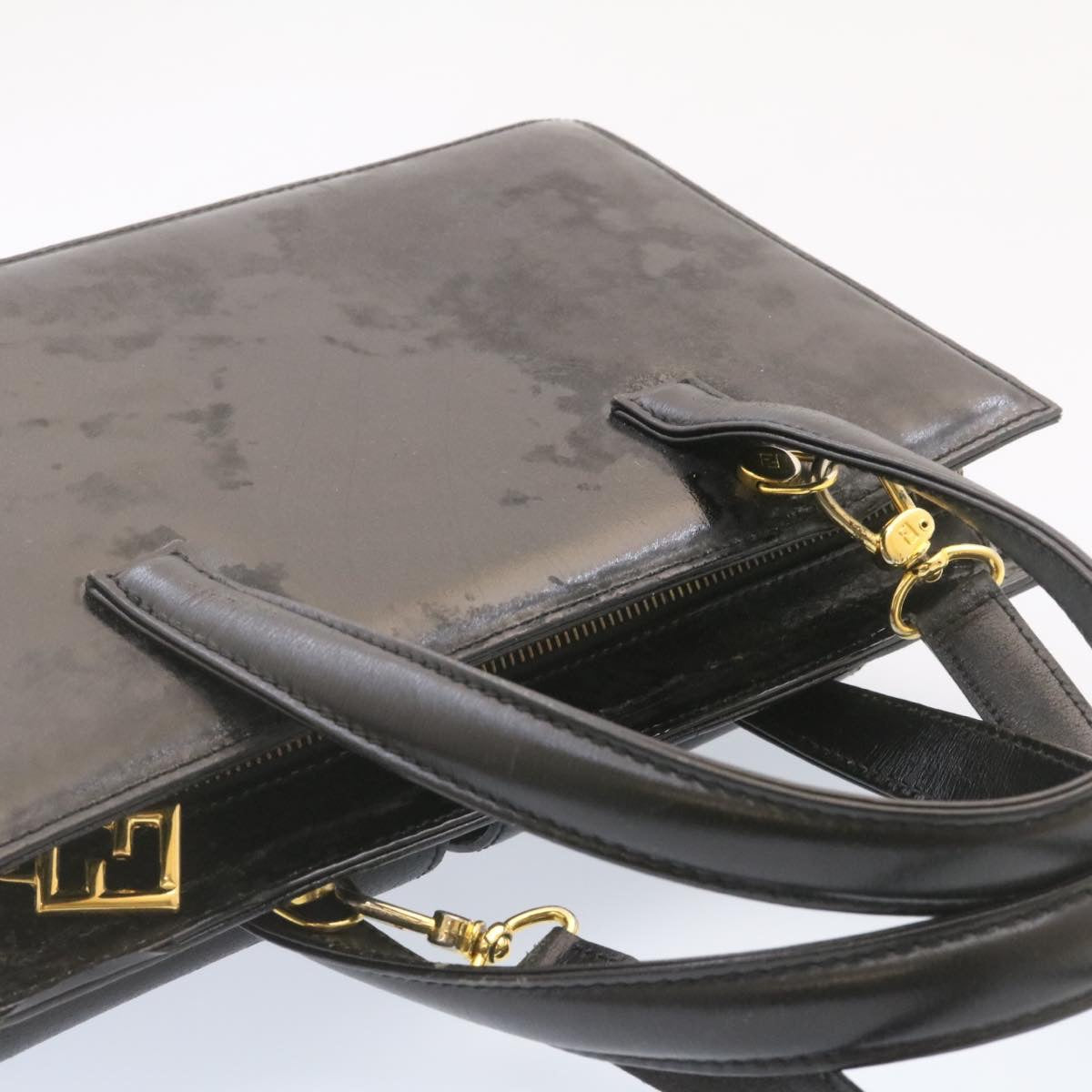 FENDI Hand Bag Leather 2Way Black ai073
