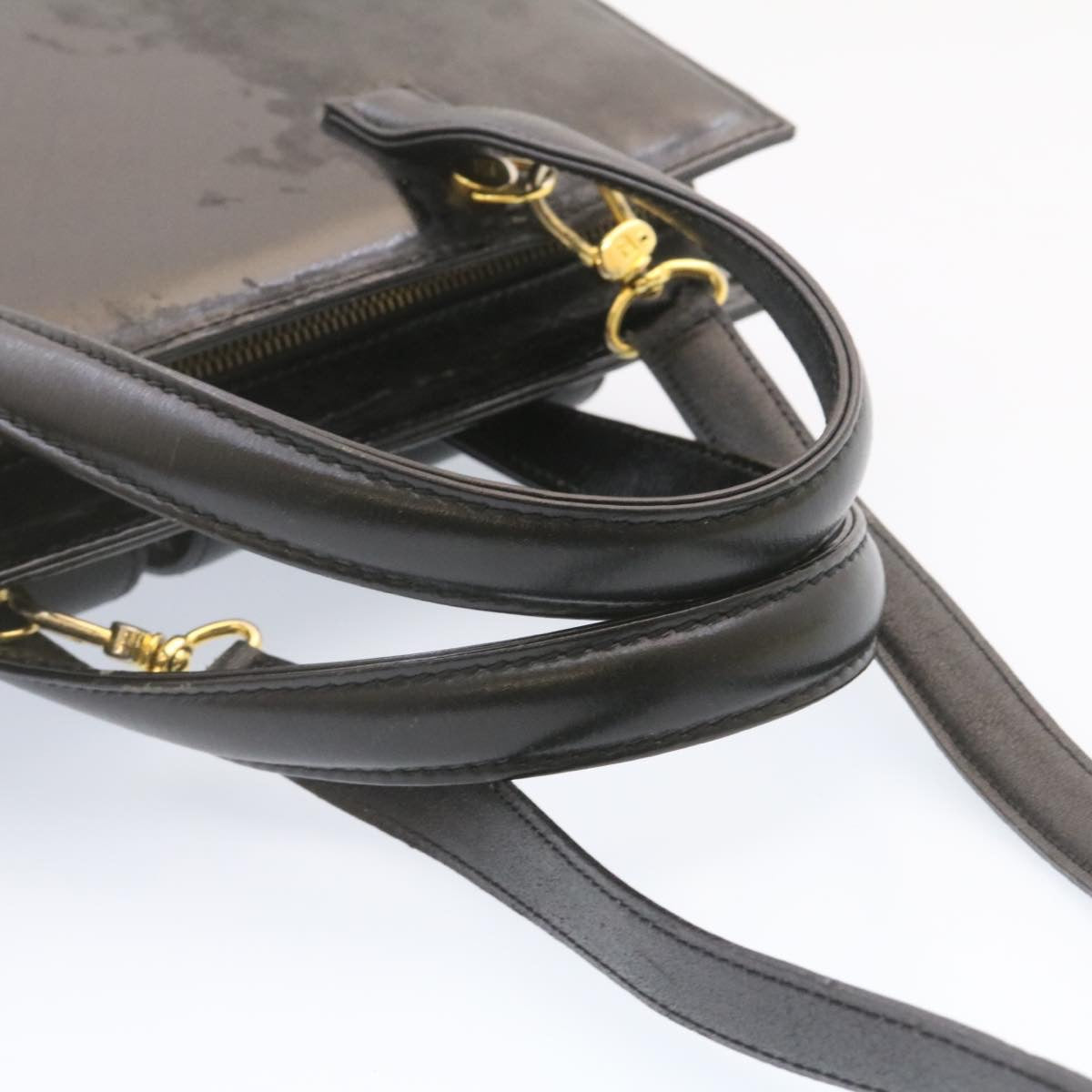 FENDI Hand Bag Leather 2Way Black ai073