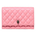 Alexander McQueen Pink Quilted Leather Skull Shoulder Bag