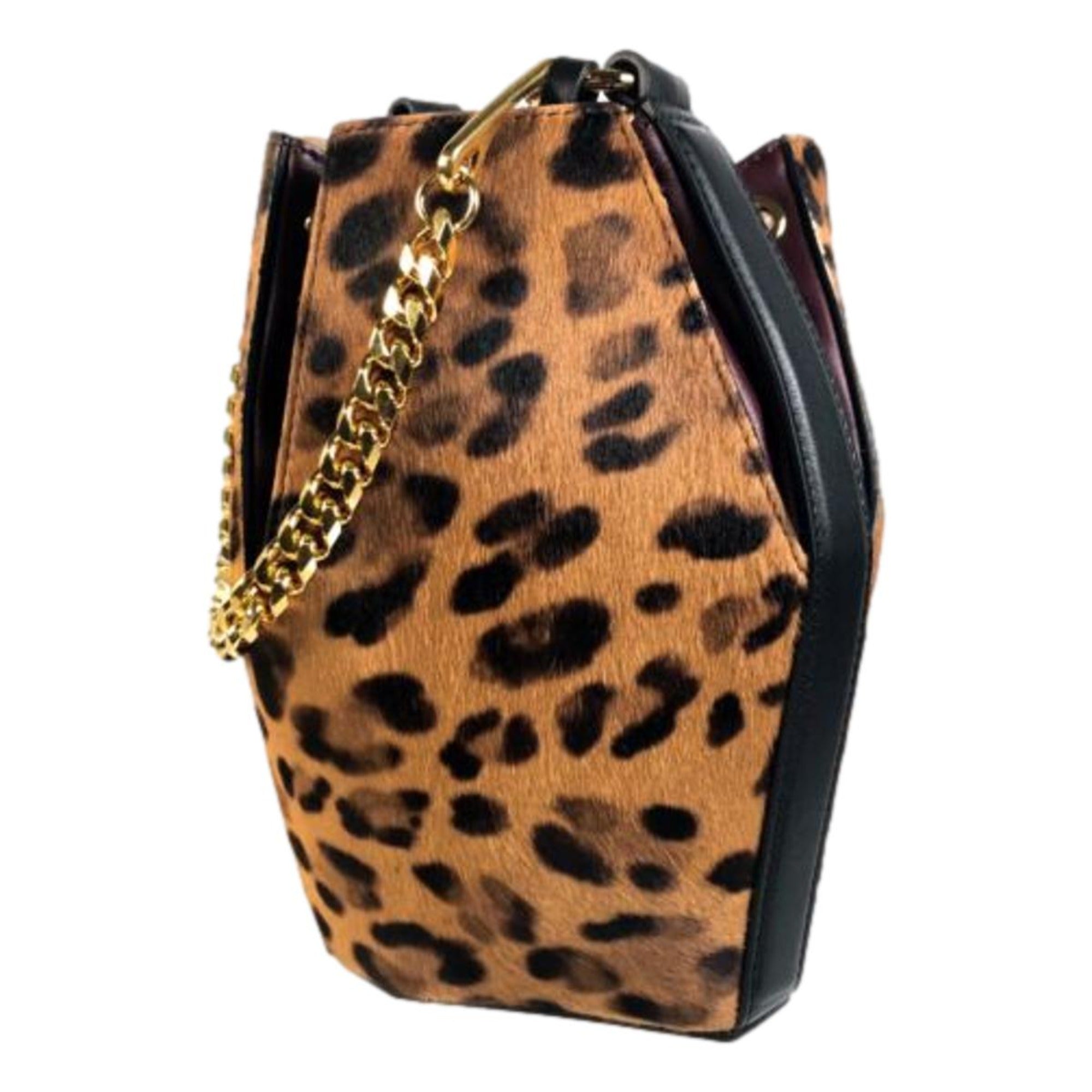 Alexander McQueen The Bucket Bag Cheetah Print Pony Hair