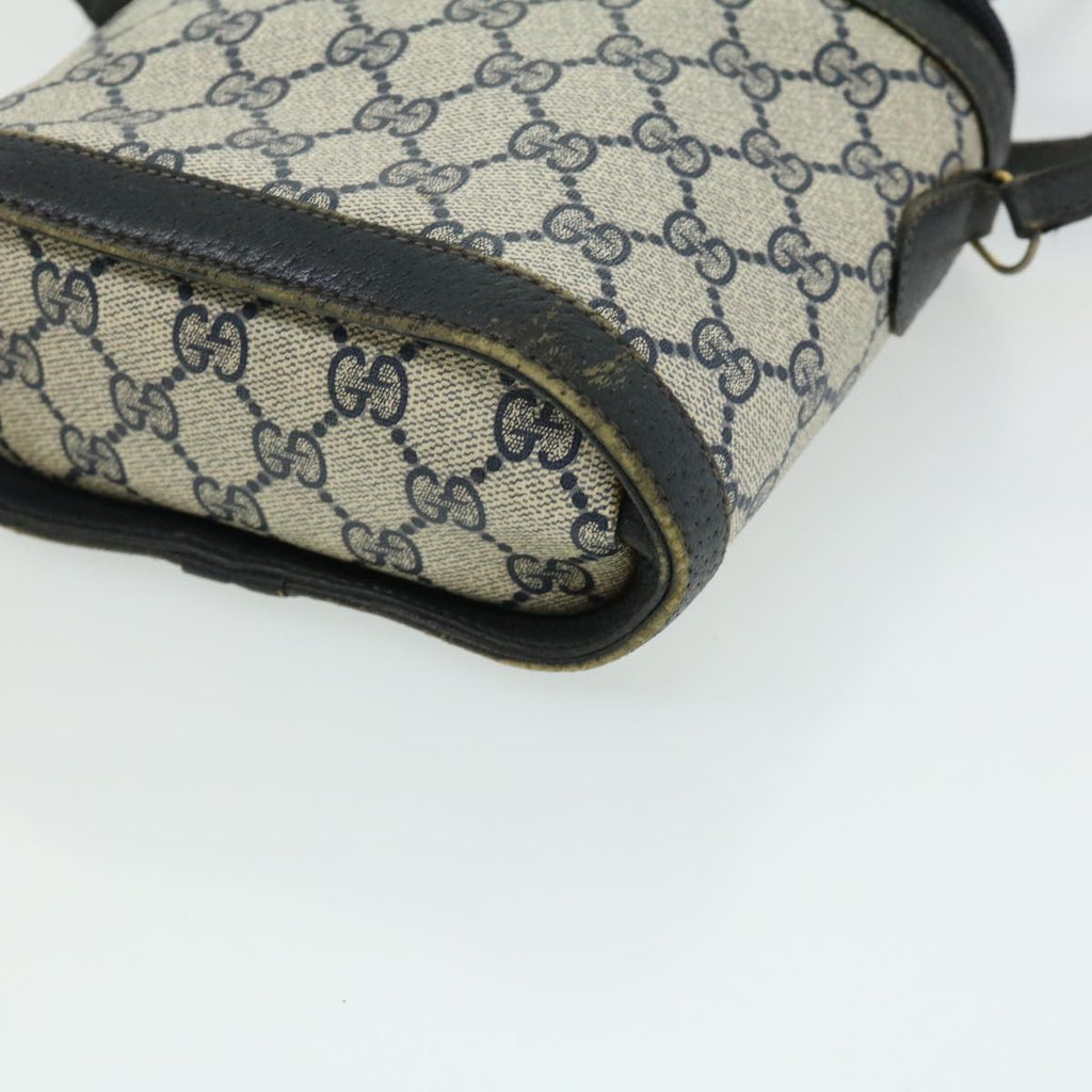 GUCCI Sherry Line GG Canvas Waist Bag PVC Leather Beige Navy Red am3111