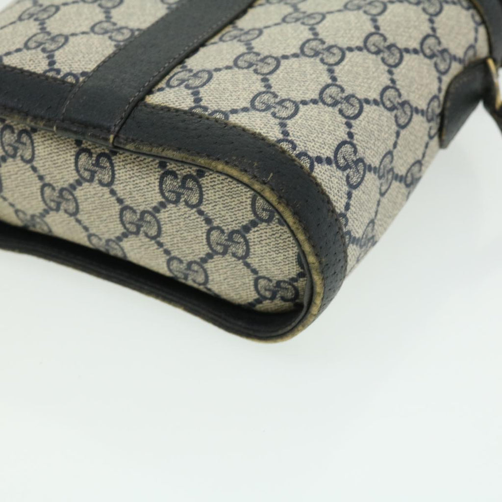 GUCCI Sherry Line GG Canvas Waist Bag PVC Leather Beige Navy Red am3111