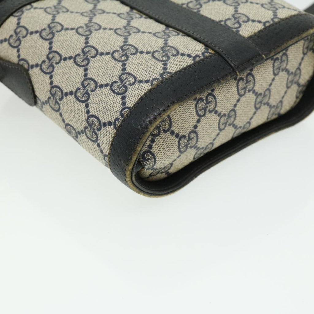 GUCCI Sherry Line GG Canvas Waist Bag PVC Leather Beige Navy Red am3111