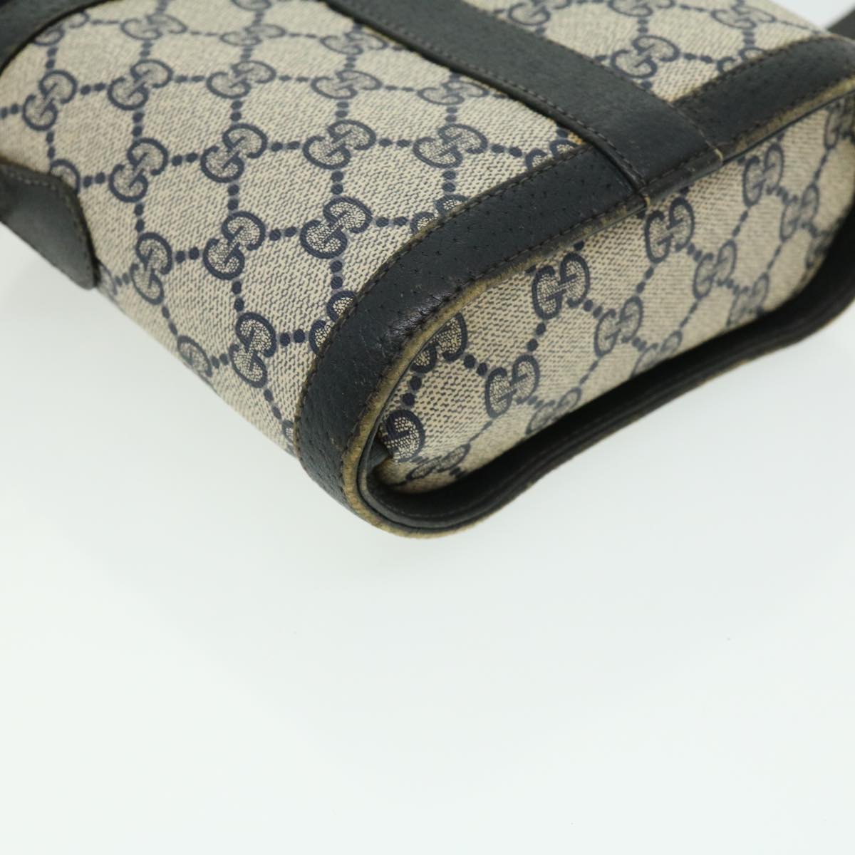 GUCCI Sherry Line GG Canvas Waist Bag PVC Leather Beige Navy Red am3111