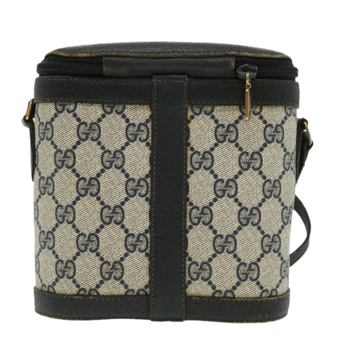 GUCCI Sherry Line GG Canvas Waist Bag PVC Leather Beige Navy Red am3111