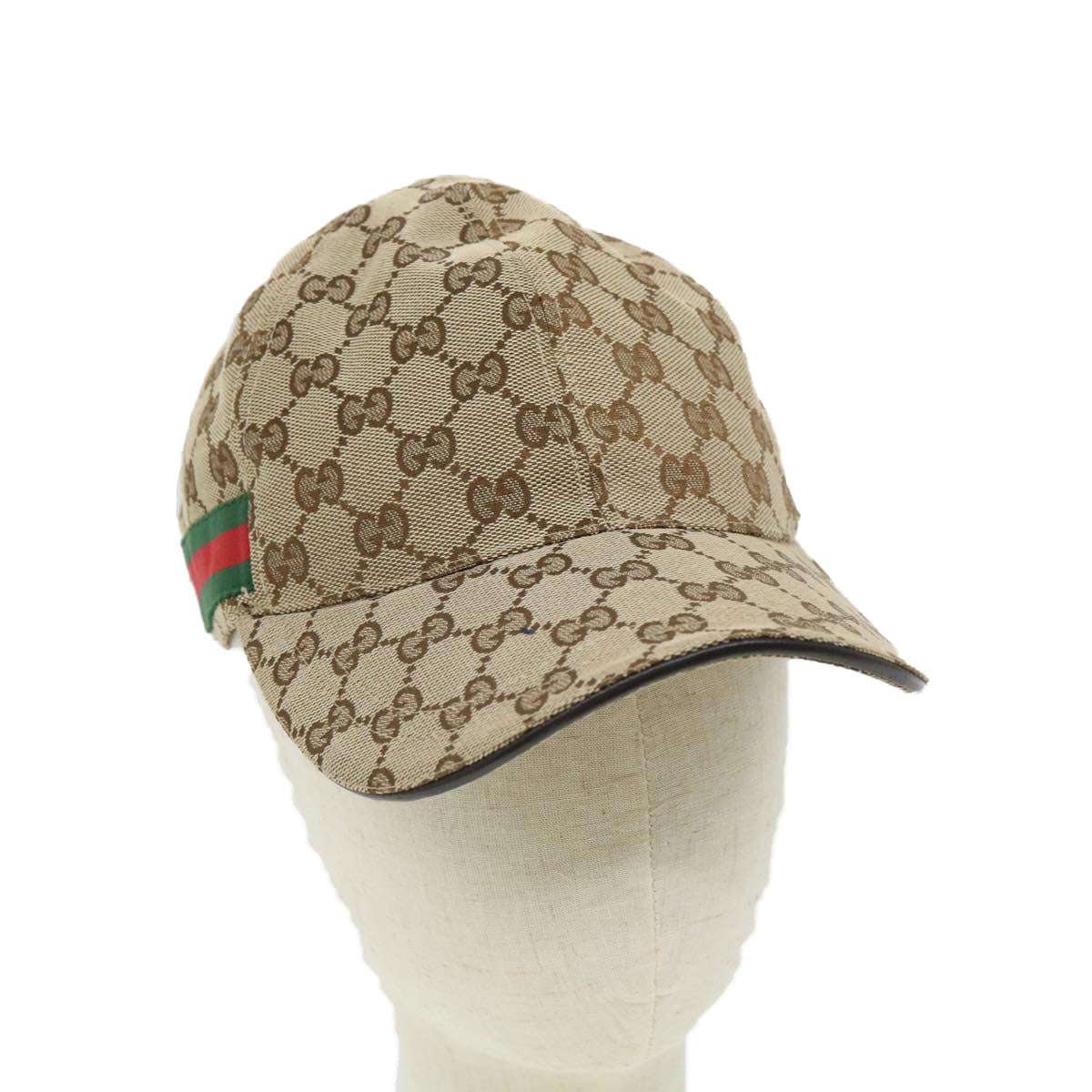 GUCCI Web Sherry Line GG Canvas Cap Beige Red Green 200035539517 am3157