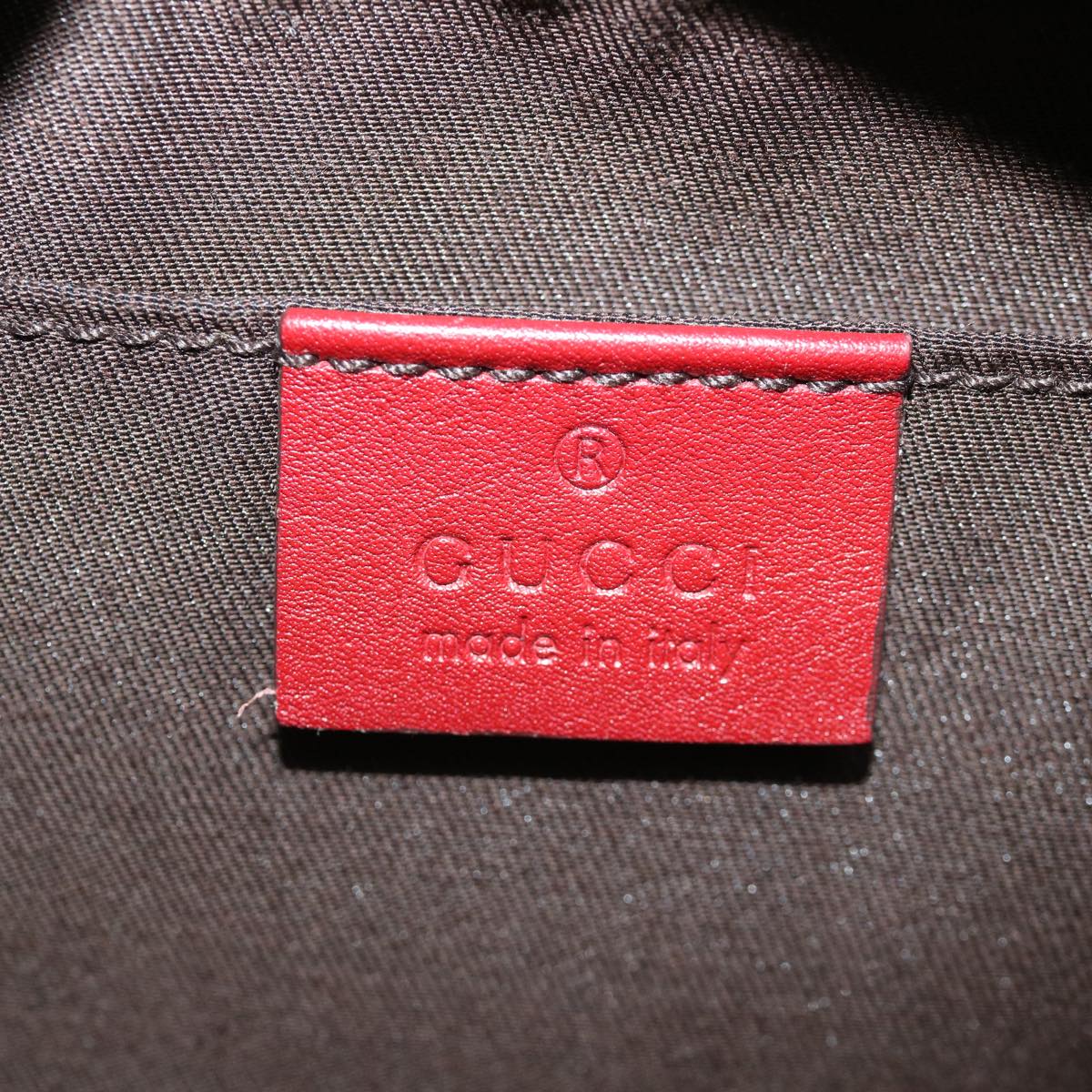 GUCCI GG Canvas Hand Bag Snake skin Beige Red 189825002122 am3163