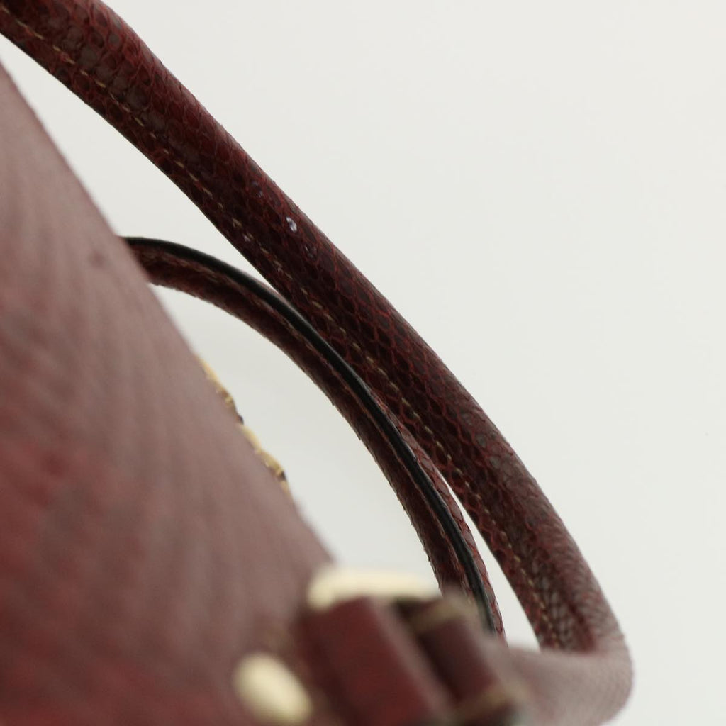 GUCCI GG Canvas Hand Bag Snake skin Beige Red 189825002122 am3163