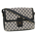 GUCCI GG Canvas Shoulder Bag PVC Leather Navy am3194