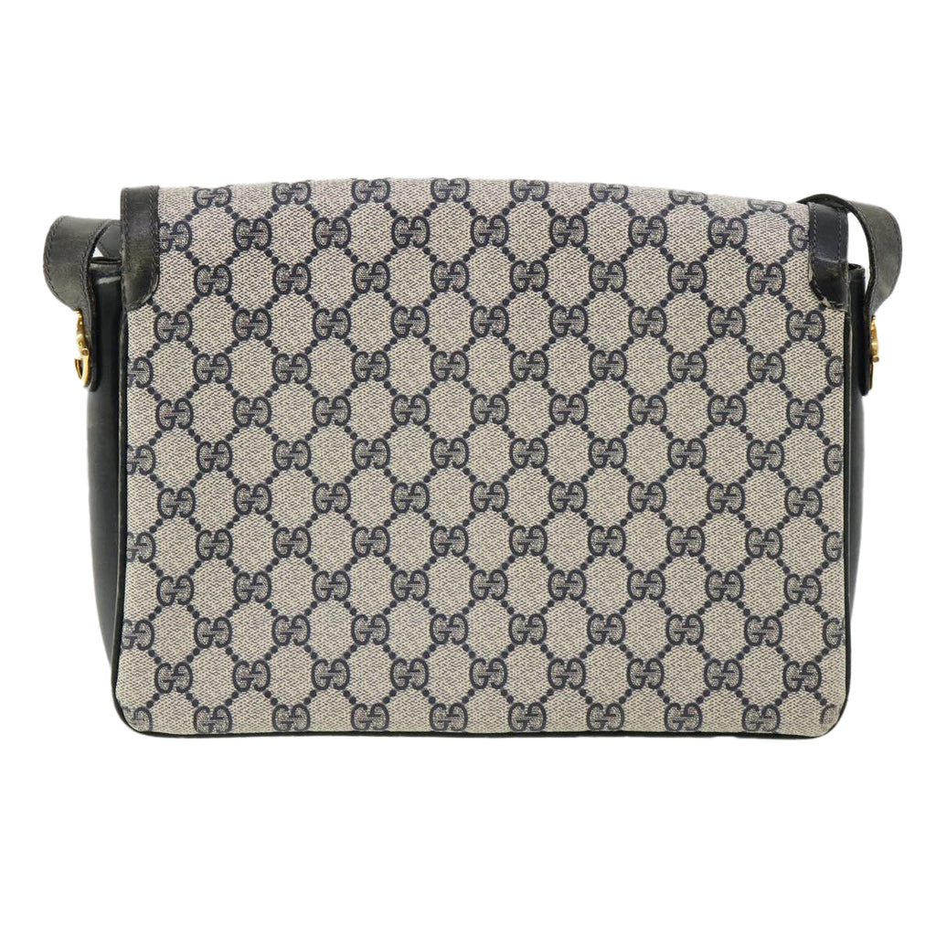 GUCCI GG Canvas Shoulder Bag PVC Leather Navy am3194