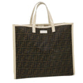 FENDI Zucca Canvas punching Tote Bag Brown am3208